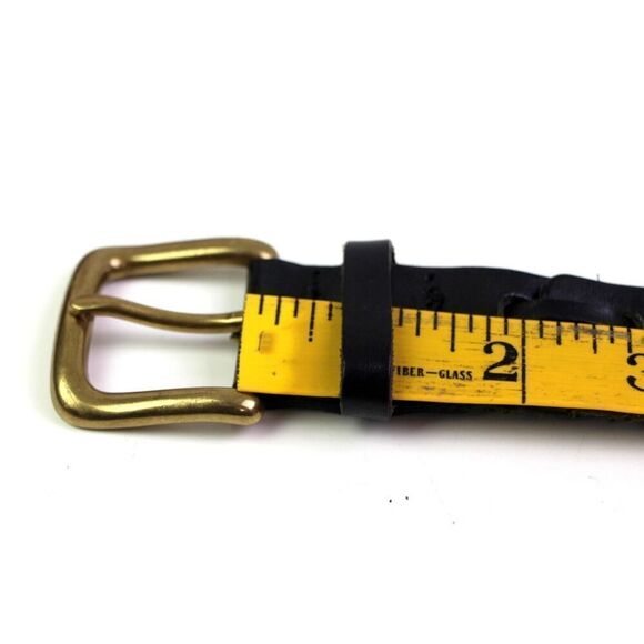 CLASSIC BRAIDED BLACK GENUINE LEATHER 1 1/4"Wd DRESS WOMEN'S BELT Sz M/L (C39 - Picture 8 of 11